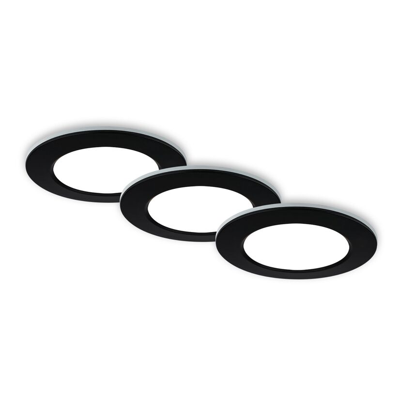 LED-Einbauleuchte 4,8 W Ø 9,2 cm 3 Stück schwarz