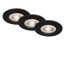 LED-Einbauleuchte 4,9 W dimmbar Ø 9 cm 3 Stück mattschwarz