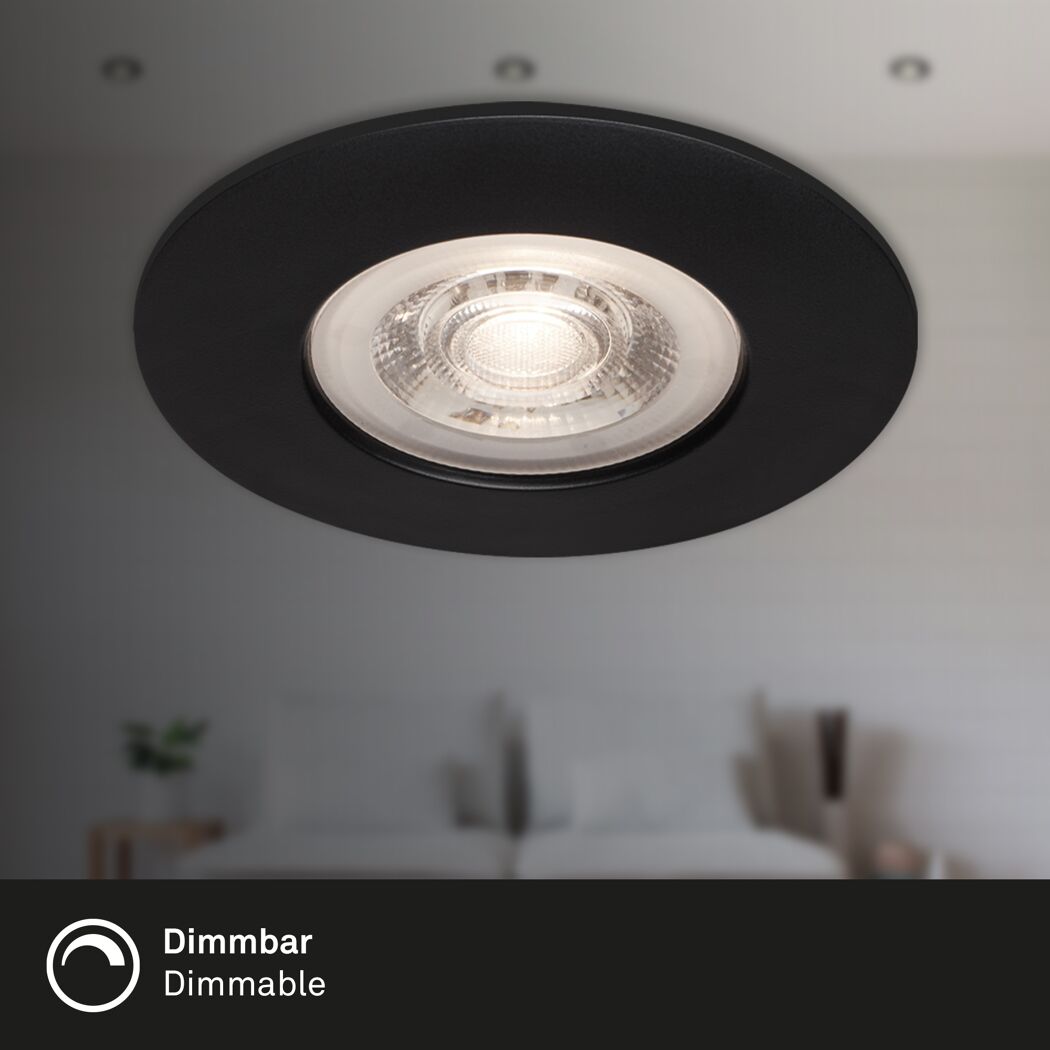LED-Einbauleuchtenset 'Kulana' dimmbar 4,9 W 1440 lm warmweiß Ø 9 cm 3 Stück