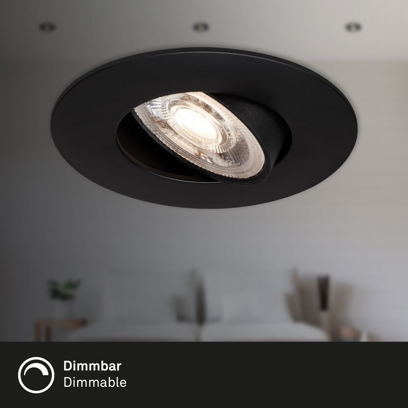 LED-Einbauleuchte 4,8 W Ø 9,2 cm 3 Stück chromfarben