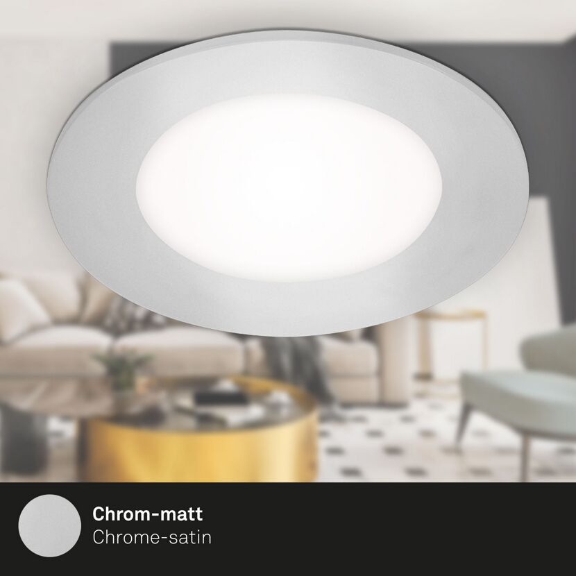 LED-Einbauleuchte 3 W Ø 8,6 cm 3 Stück chromfarben