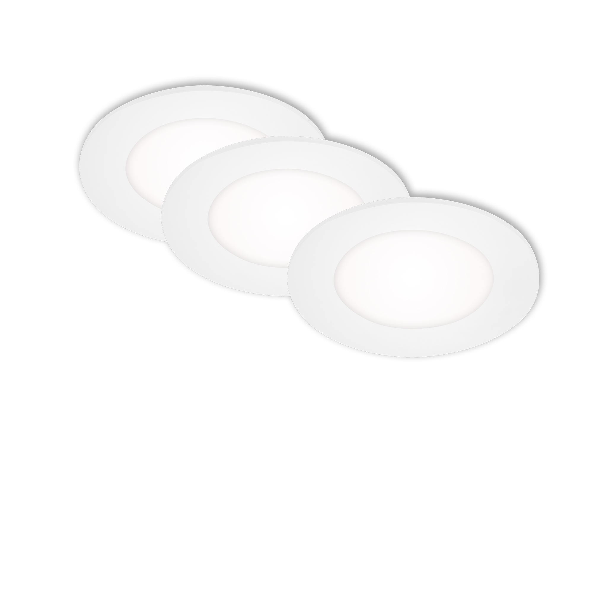 LED-Einbauleuchte 3 W Ø 8,6 cm 3 Stück weiß + product picture