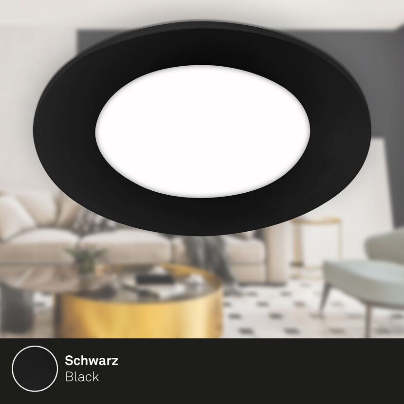 LED-Einbauleuchte 3 W Ø 8,6 cm 3 Stück schwarz