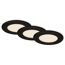 LED-Einbauleuchte 6 W Ø 11,5 cm 3 Stück mattschwarz