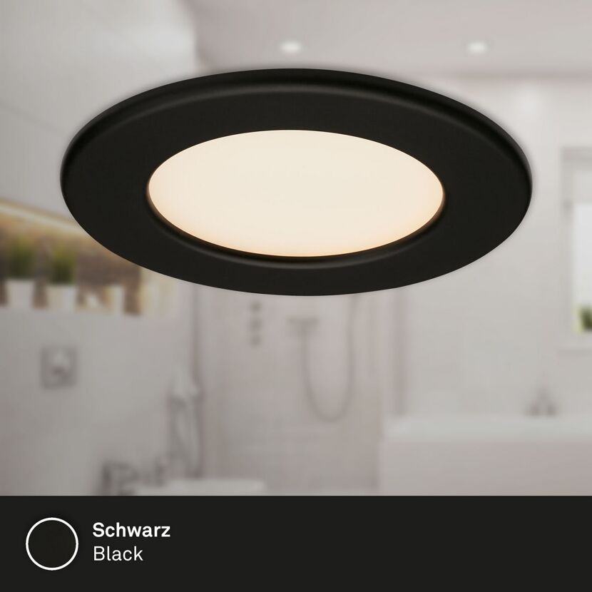 LED-Einbauleuchte 6 W Ø 11,5 cm 3 Stück mattschwarz
