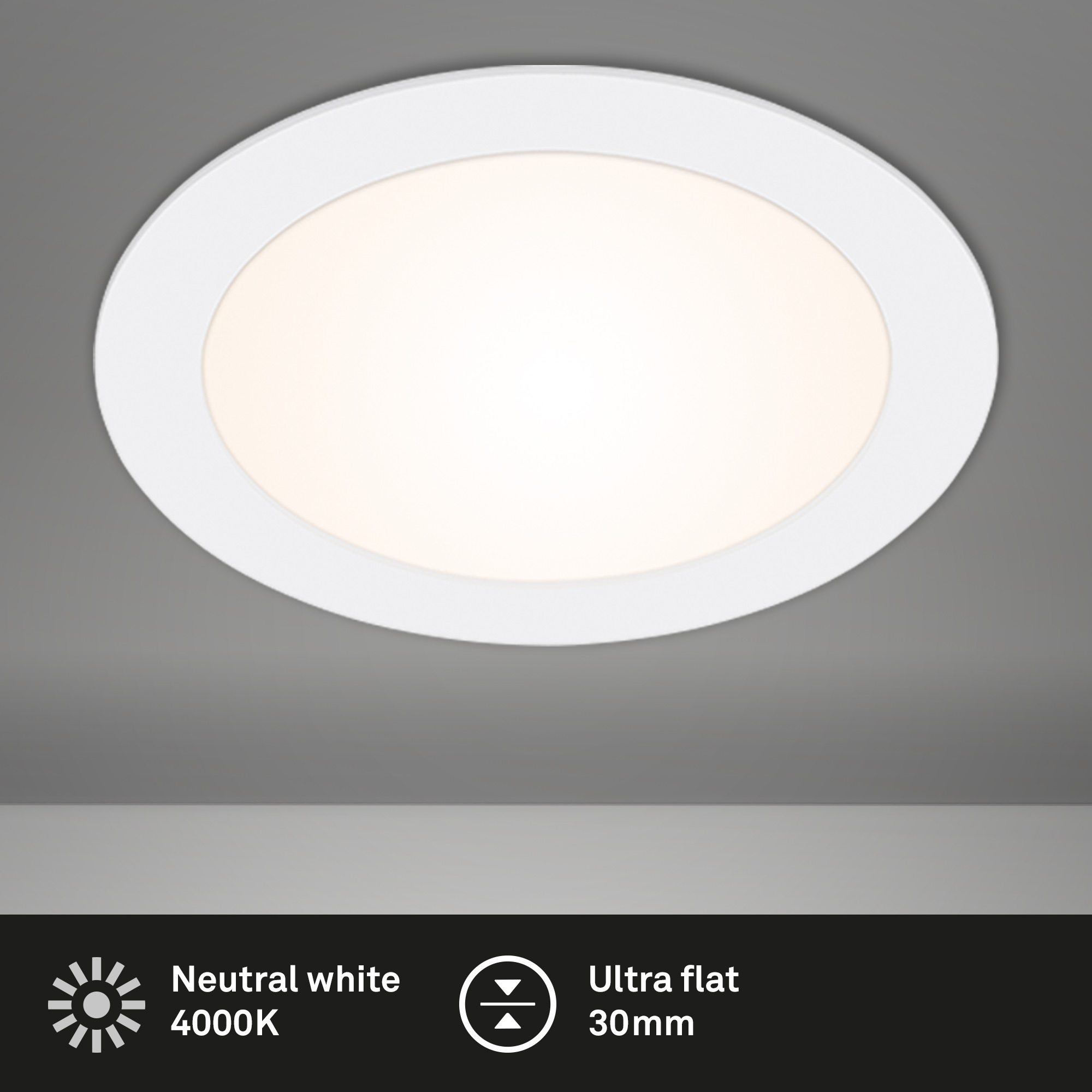 LED-Einbauleuchte 'Flat In' Ø17 cm 12W 1200 lm weiß