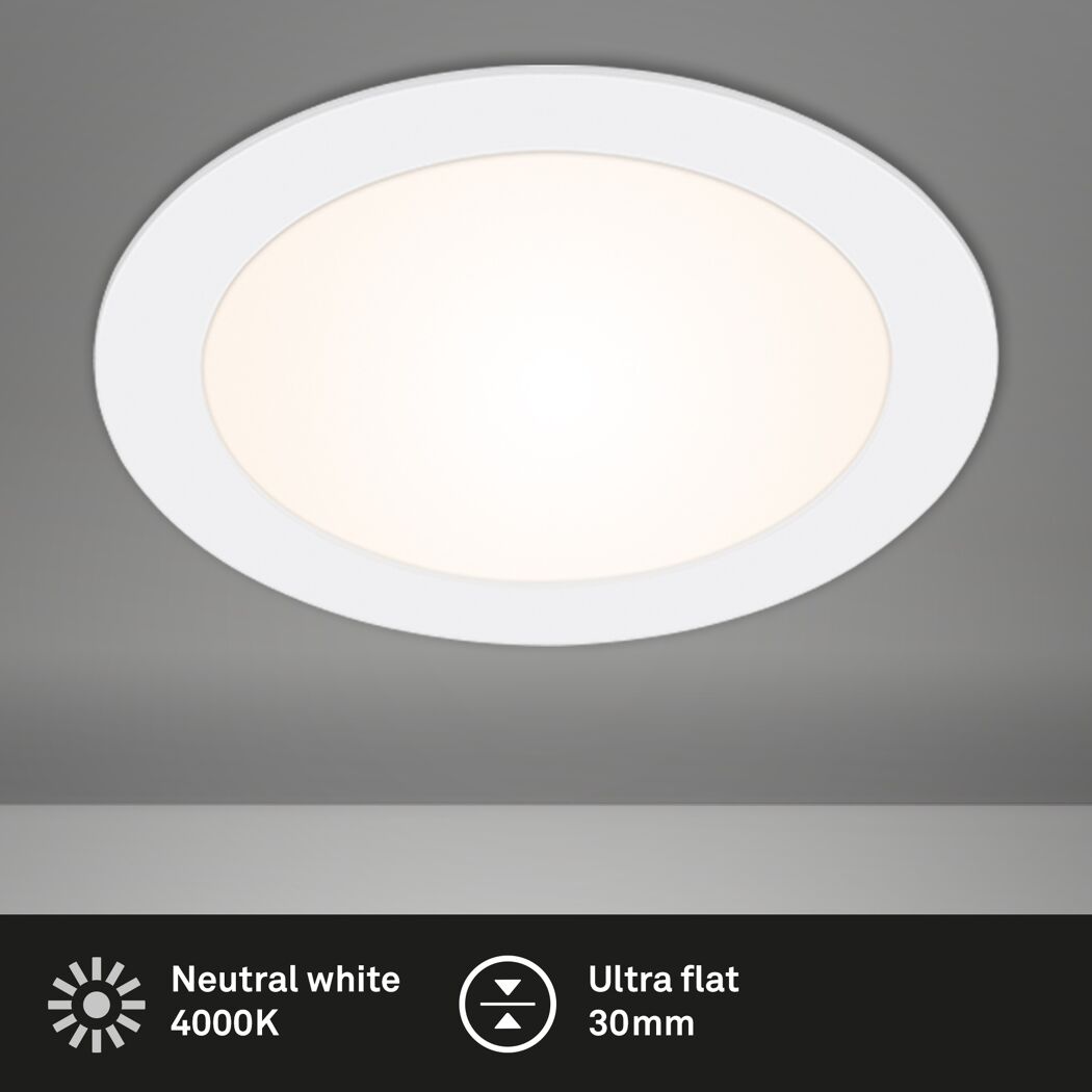 LED-Einbauleuchte 'Flat In' 12 W 1200 lm neutralweiß Ø 17 cm
