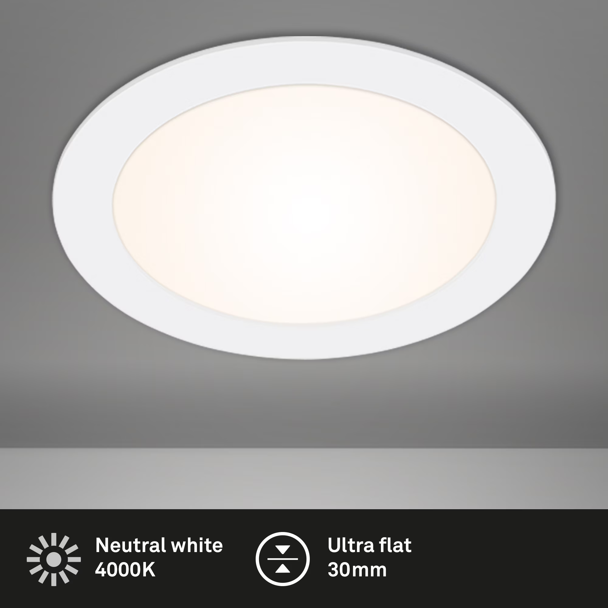 LED-Einbauleuchte 'Flat In' Ø17 cm 12W 1200 lm weiß + product picture