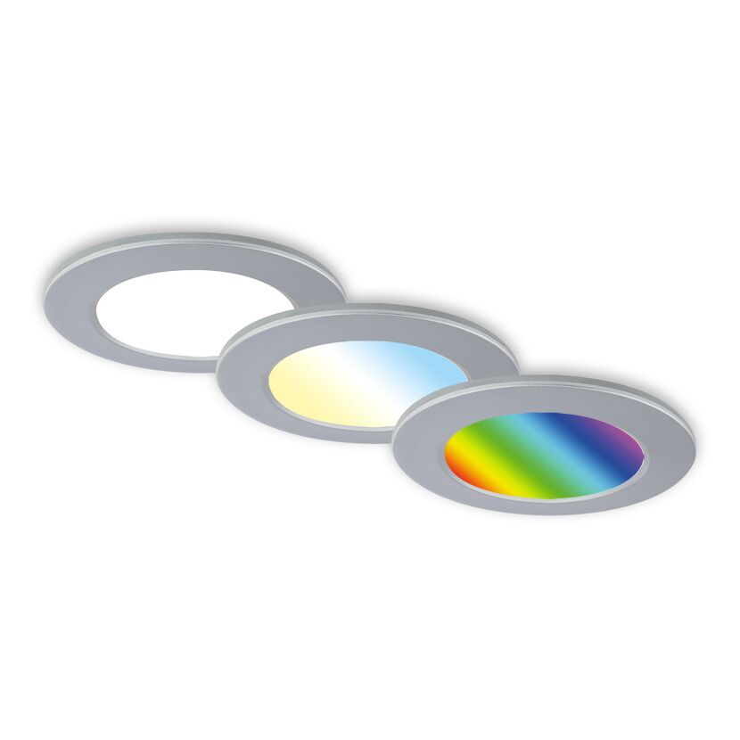 LED-Einbauleuchte IP 65 4,8 W Ø 9,2 cm 3 Stück chromfarben