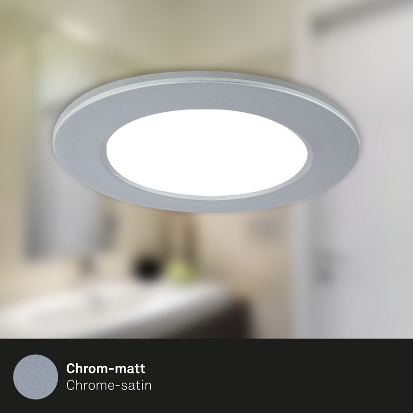 LED-Einbauleuchte IP 65 4,8 W Ø 9,2 cm 3 Stück chromfarben