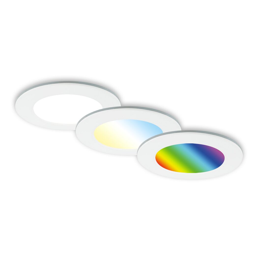 LED-Einbauleuchtenset 'Fungo Color' dimmbar 4,8 W 1350 lm tageslichtweiß Ø 9,2 cm 3 Stück