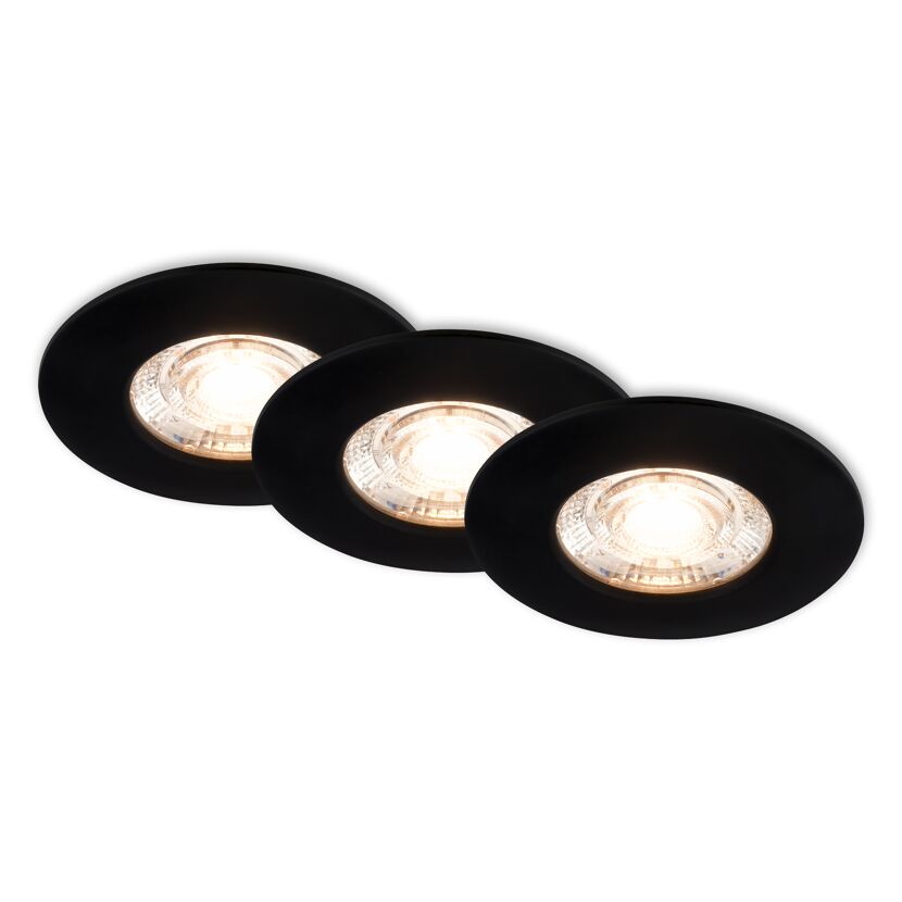 LED-Einbauleuchte 3,6 W Ø 6,5 cm 3 Stück schwarz