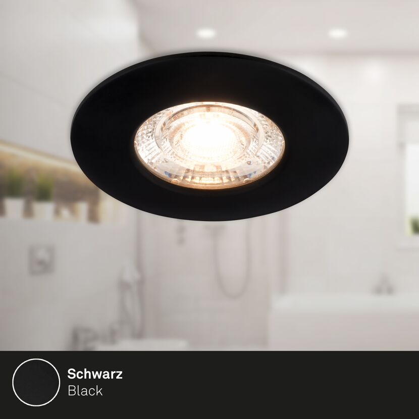 LED-Einbauleuchte 3,6 W Ø 6,5 cm 3 Stück schwarz