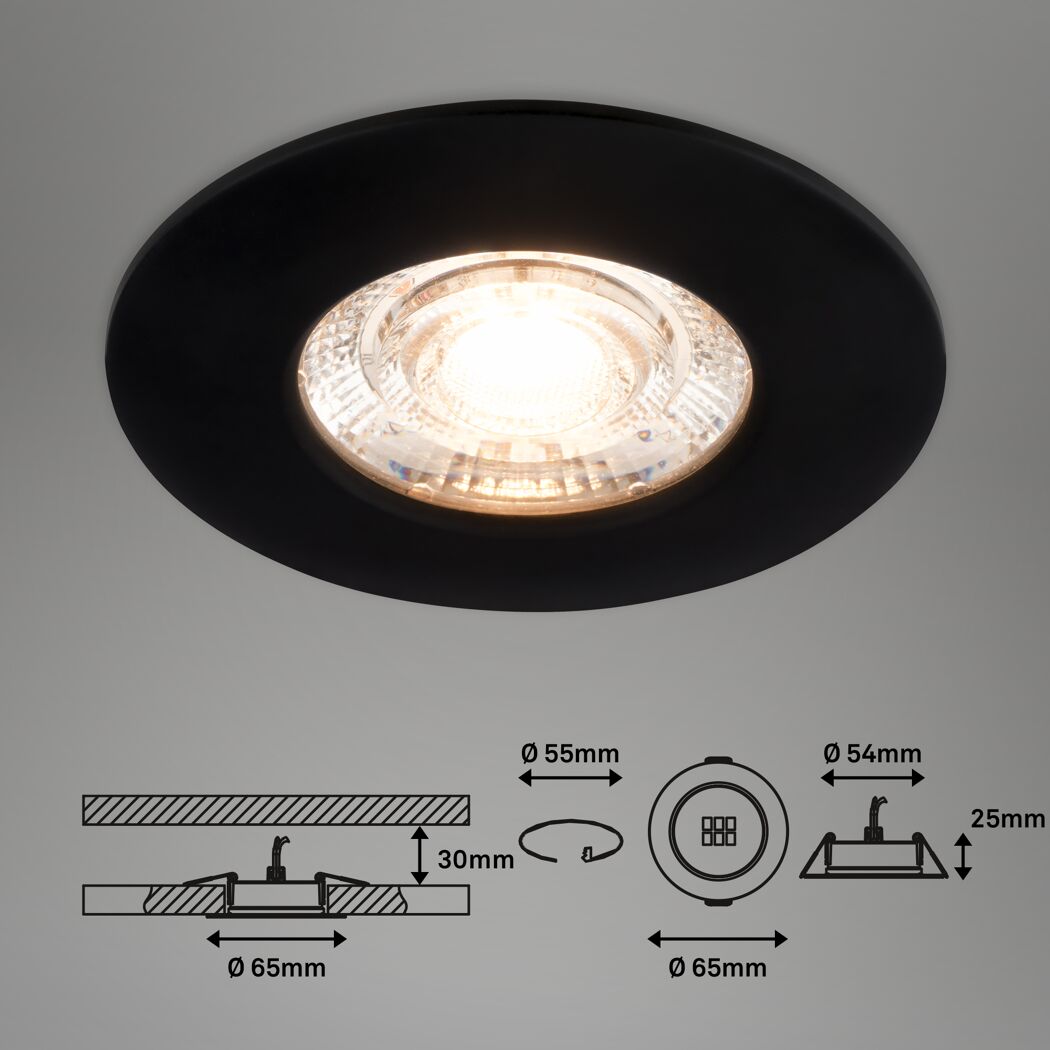 LED-Einbauleuchtenset 'Kulana Mini' 3,6 W 1020 lm warmweiß Ø 6,5 cm 3 Stück