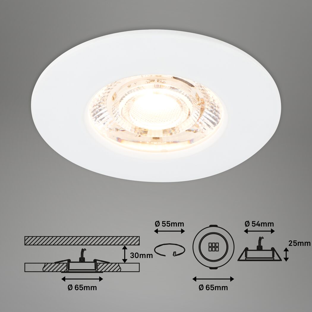 LED-Einbauleuchtenset 'Kulana Mini' 3,6 W 340 lm warmweiß Ø 6,5 cm 3 Stück