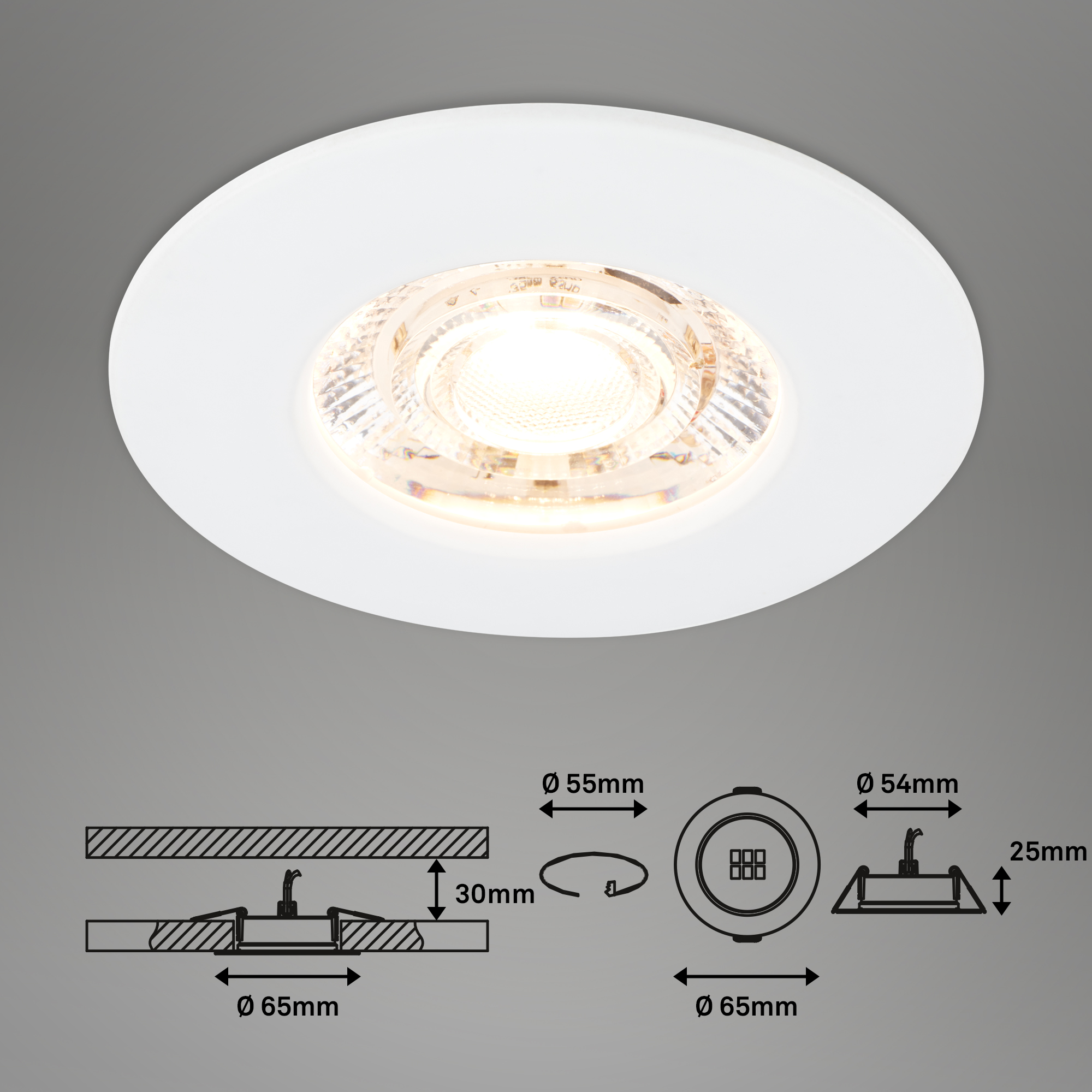 LED-Einbauleuchten-Set 'Kulana Mini' weiß Ø 6,5 cm 3,6W 350 lm 3 Stück + product picture