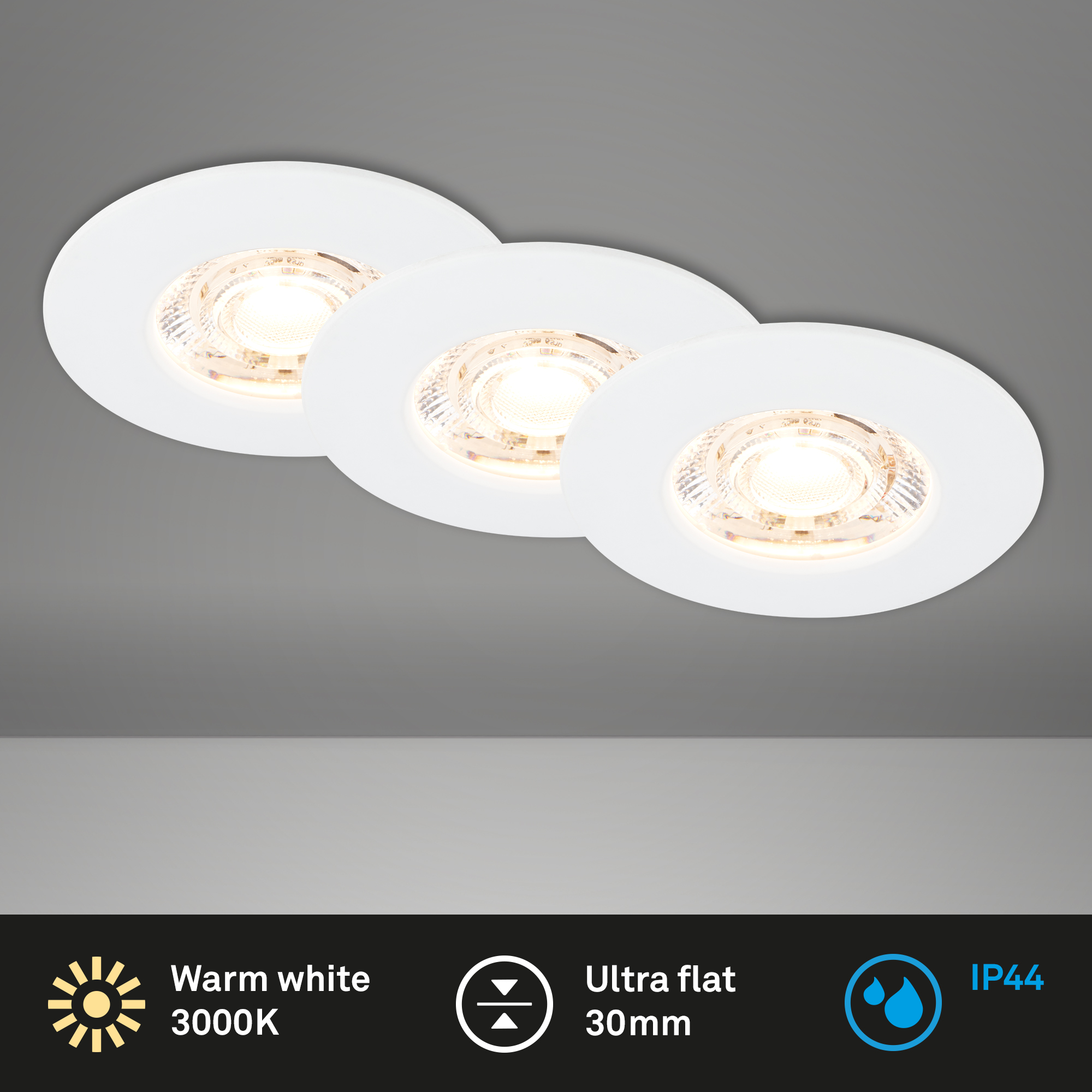 LED-Einbauleuchten-Set 'Kulana Mini' weiß Ø 6,5 cm 3,6W 350 lm 3 Stück + product picture