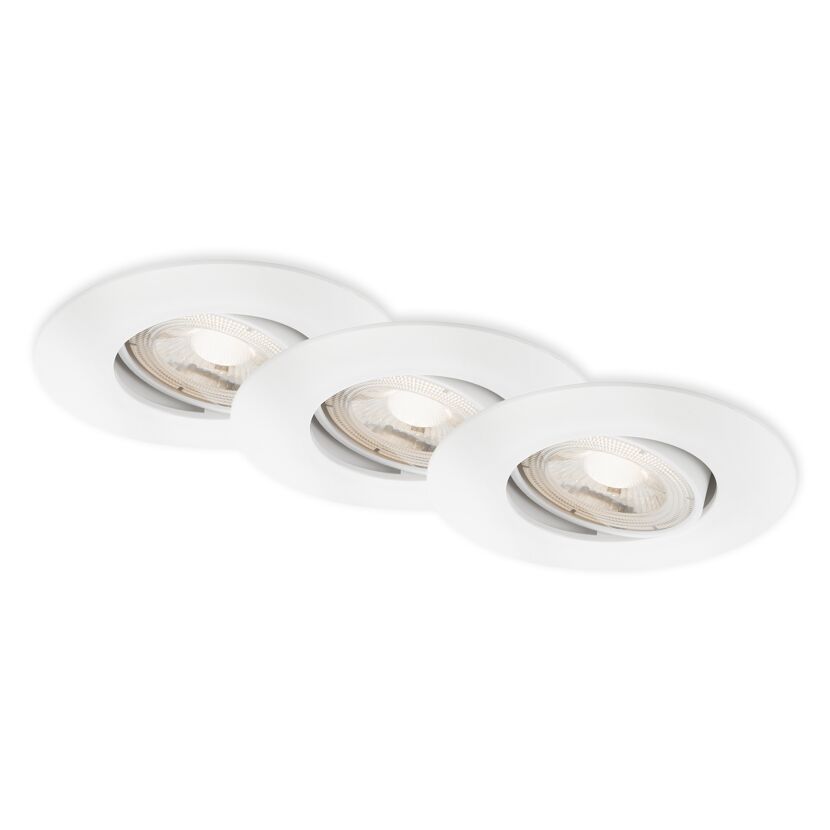 LED-Einbauleuchte 4,9 W Ø 9 cm 3 Stück weiß