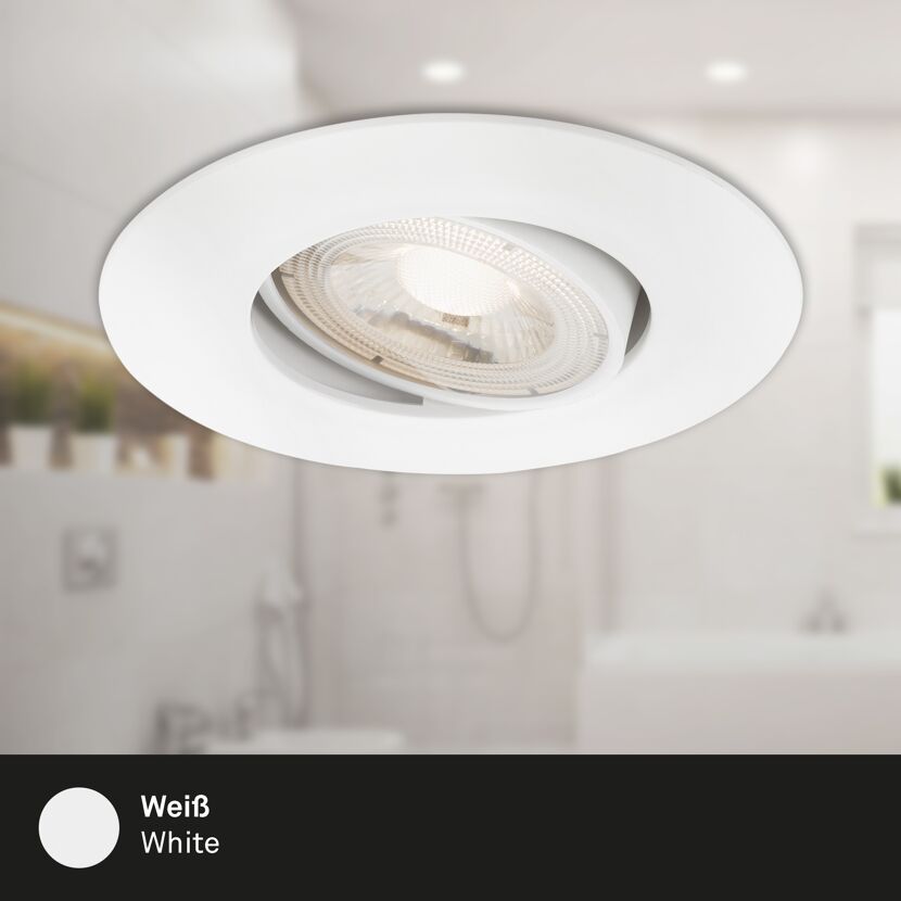 LED-Einbauleuchte 4,9 W Ø 9 cm 3 Stück weiß