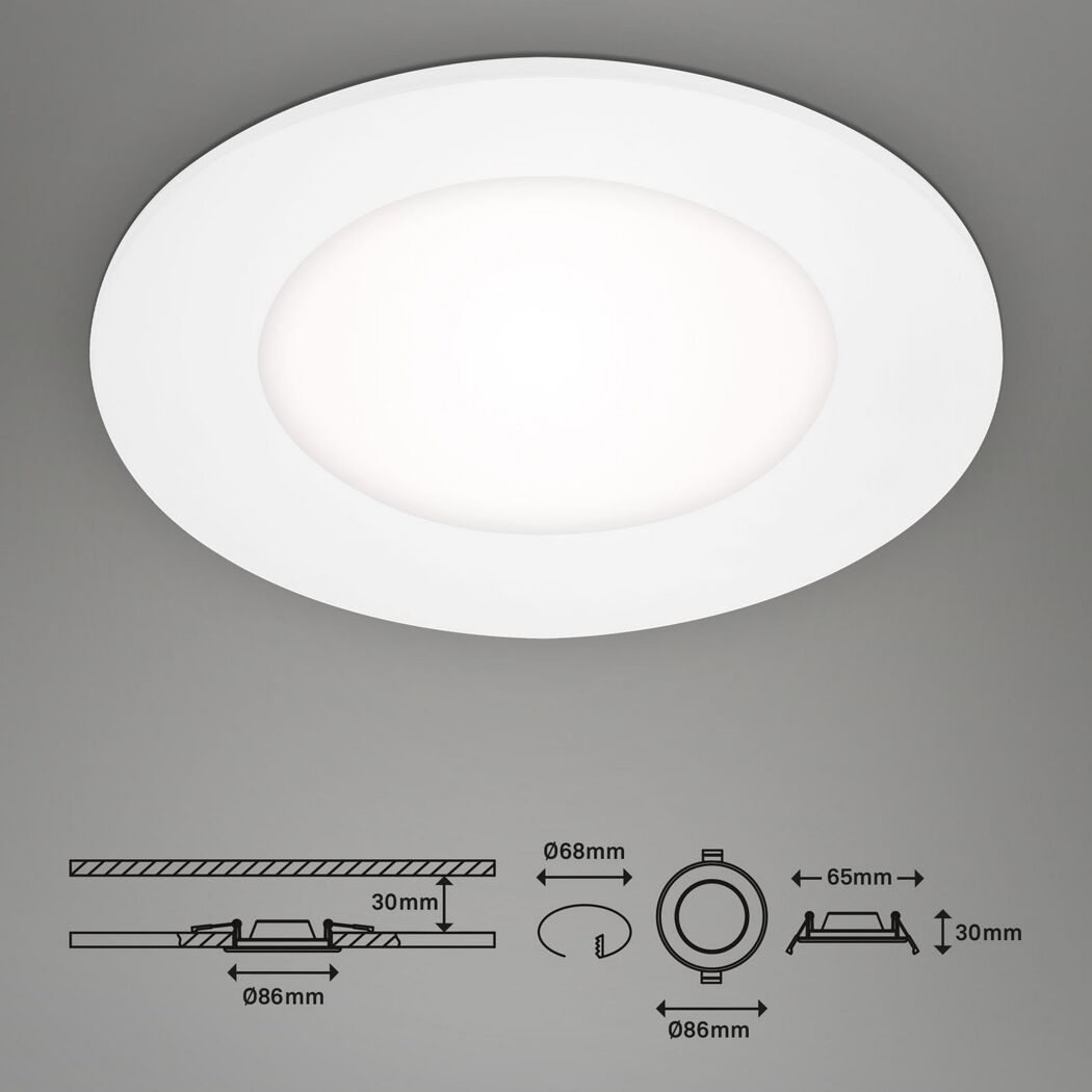 LED-Einbauleuchtenset 'Slank' 3 W 1050 lm neutralweiß Ø 8,6 cm 3 Stück