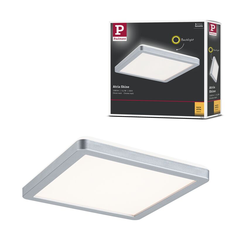 LED-Panel 'Atria Shine' 11,2 W 1360 lm warmweiß 19 x 2,8 x 19 cm
