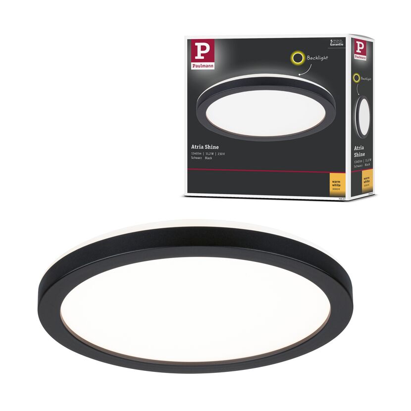 LED-Deckenleuchte 'Atria Shine' schwarz 11,2 W Ø 19 cm