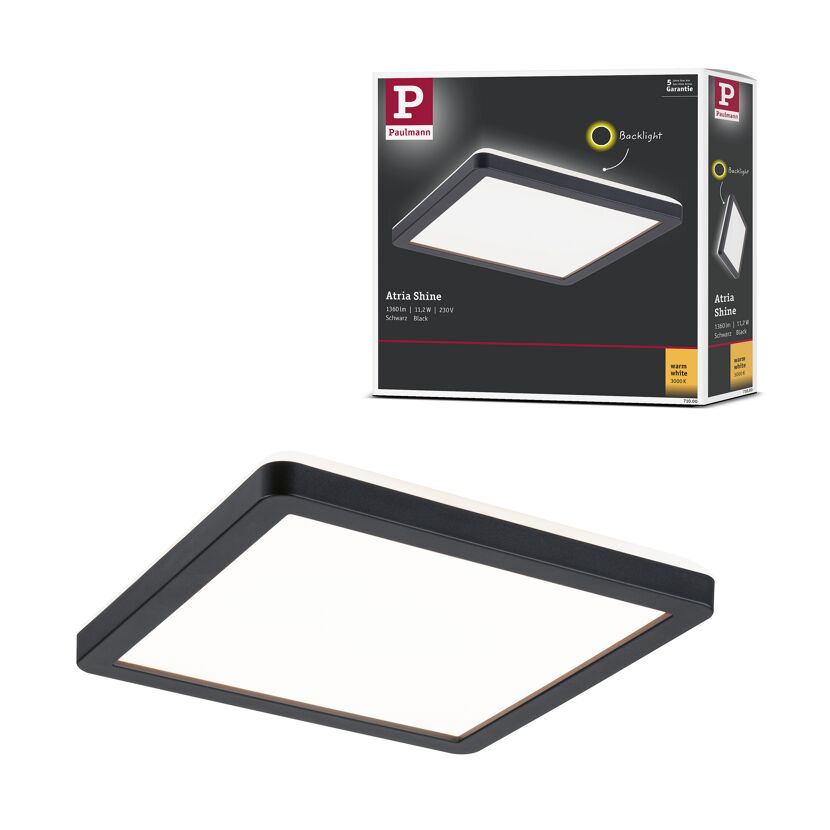LED-Deckenleuchte 'Atria Shine' schwarz 11,2 W 19 x 19 cm