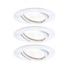 Drei weiße, schwenkbare LED-Einbauleuchten "Base Coin"