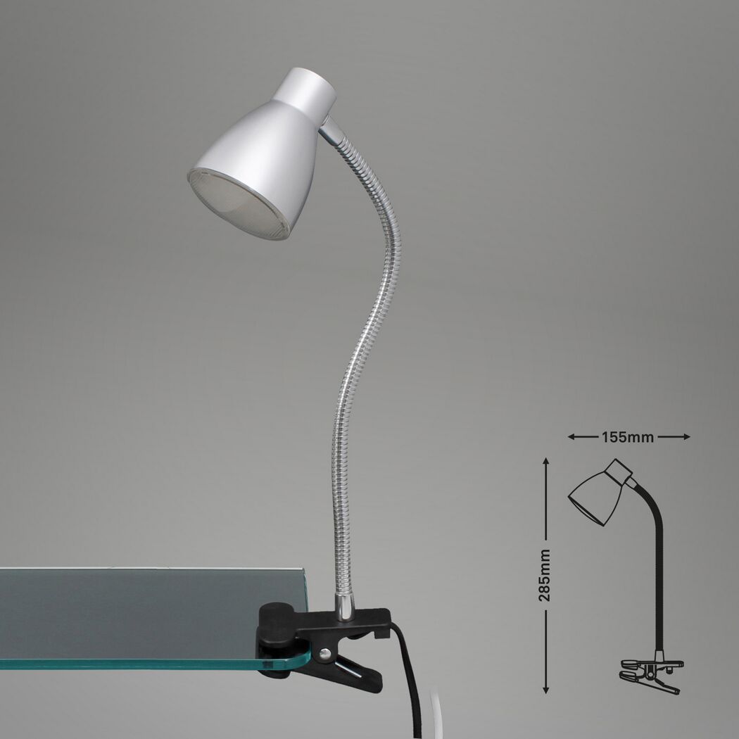 LED-Klemmlampe 'Grip' 3 W 250 lm warmweiß 28,5 x 7 cm