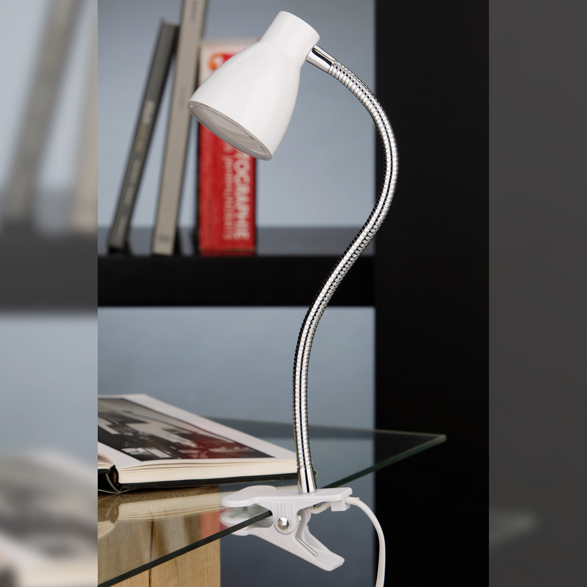LED-Klemmleuchte 1-flammig Weiß