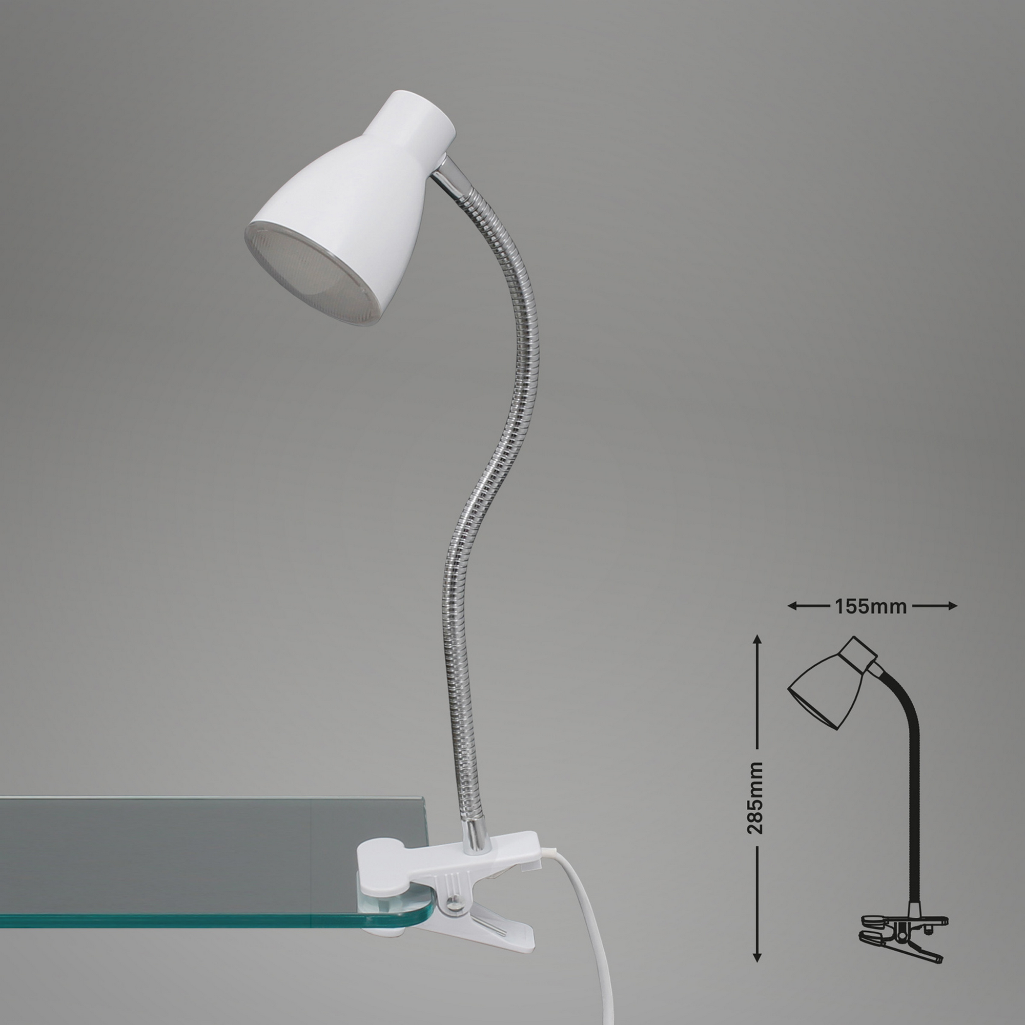 LED-Klemmleuchte 1-flammig Weiß