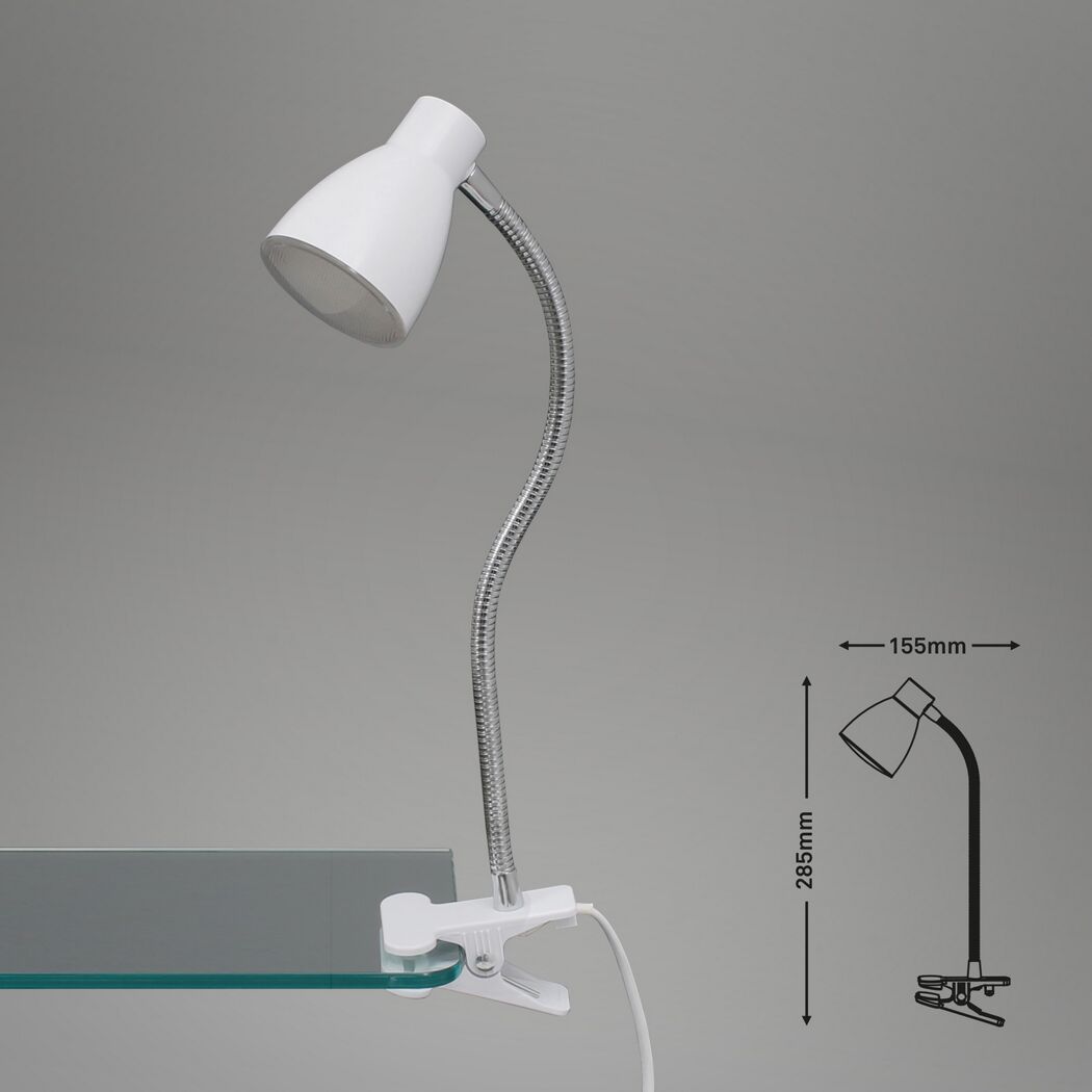 LED-Klemmlampe 'Grip' 3 W 250 lm warmweiß 28,5 x 7 x 15,5 cm