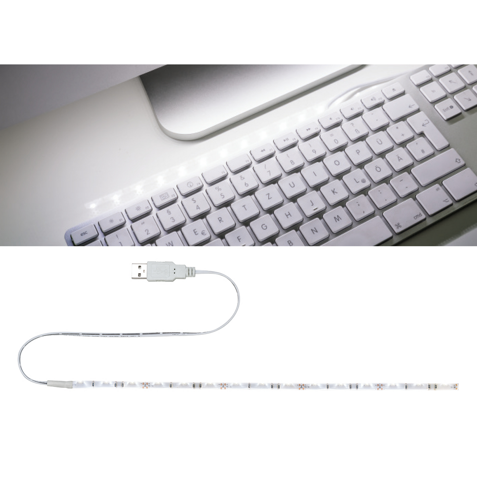LED-Streifen mit USB-Anschluss 30 cm 1,5 W weiß