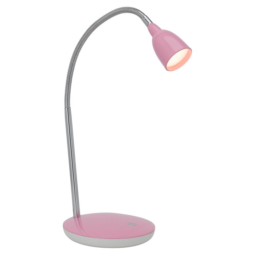 Eine rosa LED-Schreibtischleuchte.