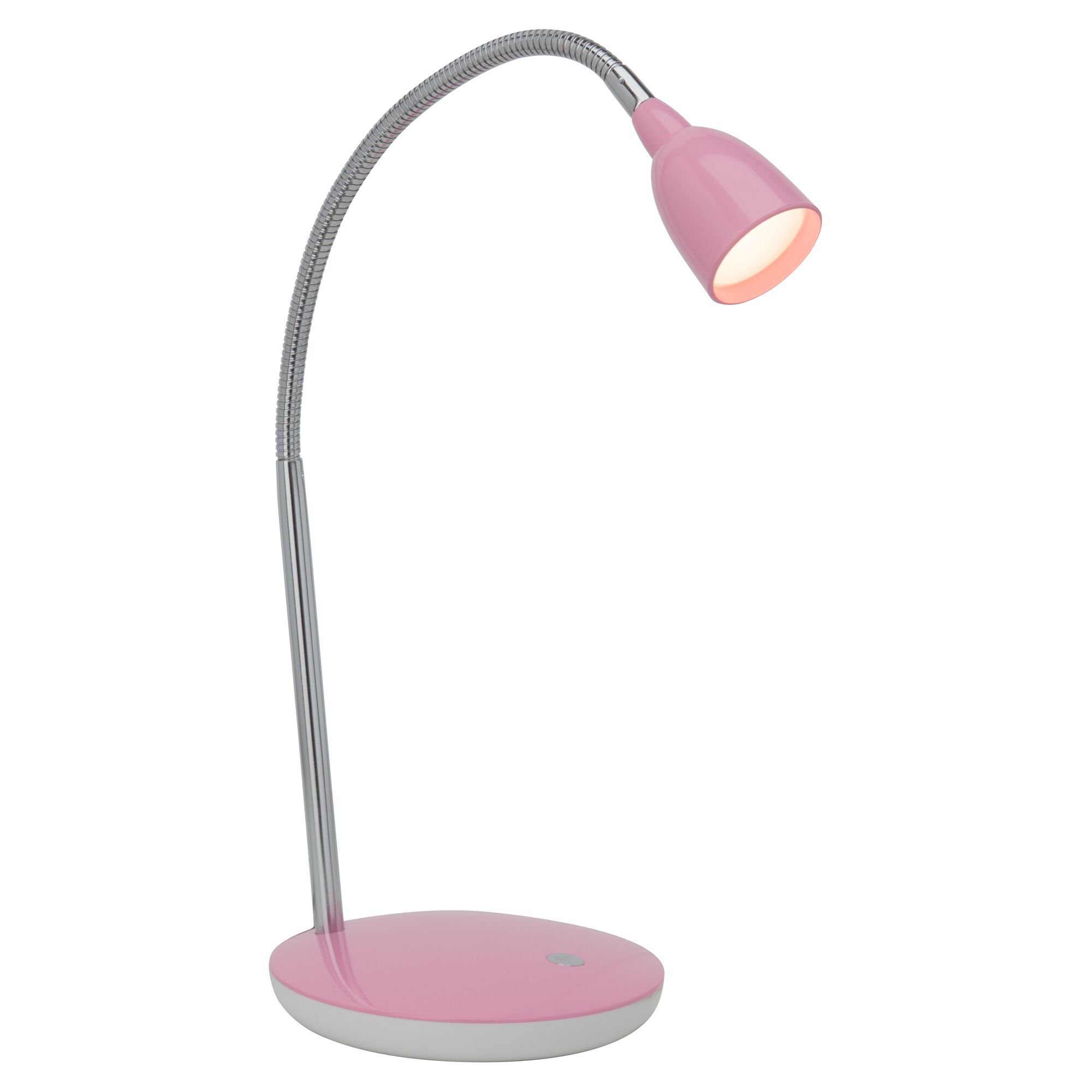 Eine rosa LED-Schreibtischleuchte.