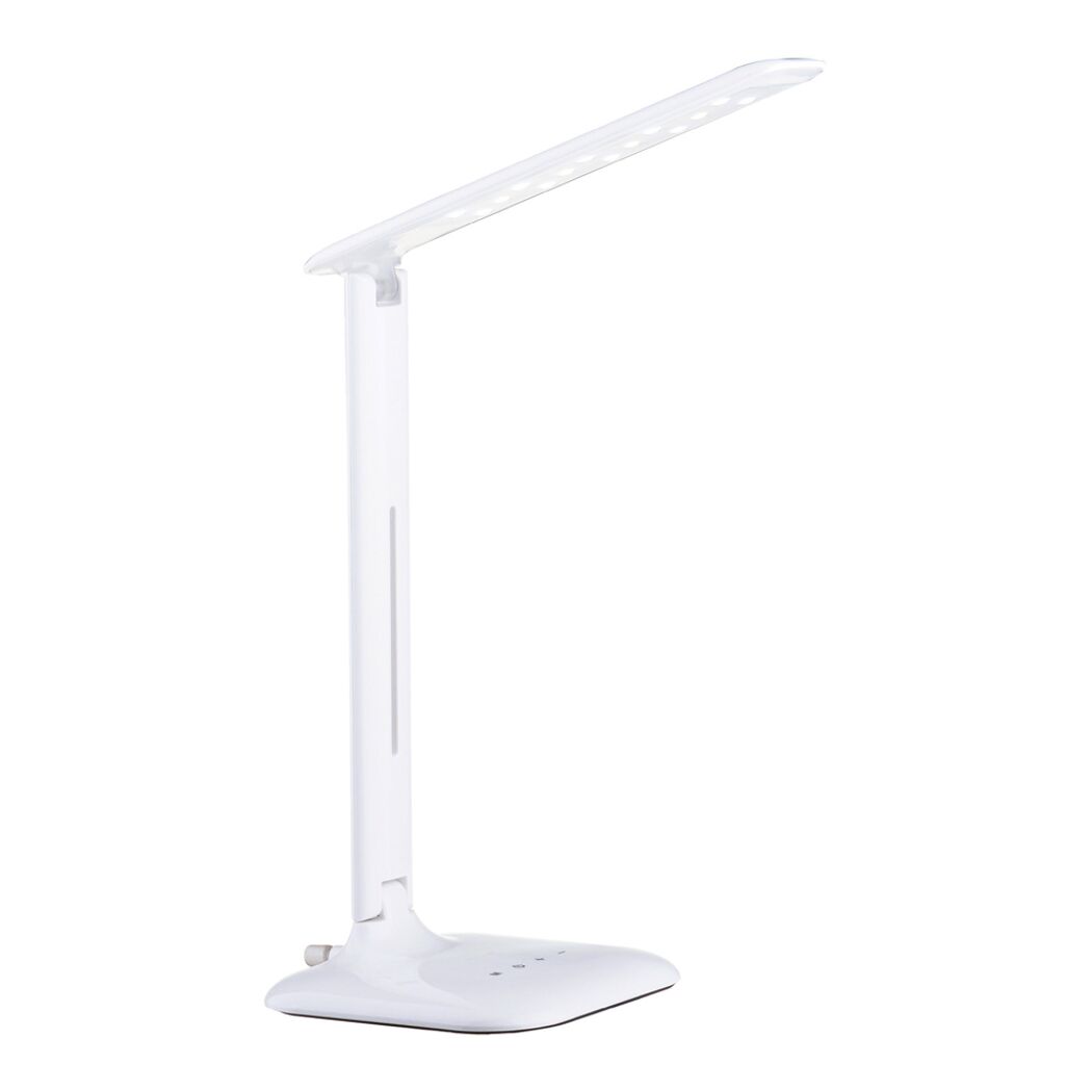 Weiße LED-Tischleuchte Caupo