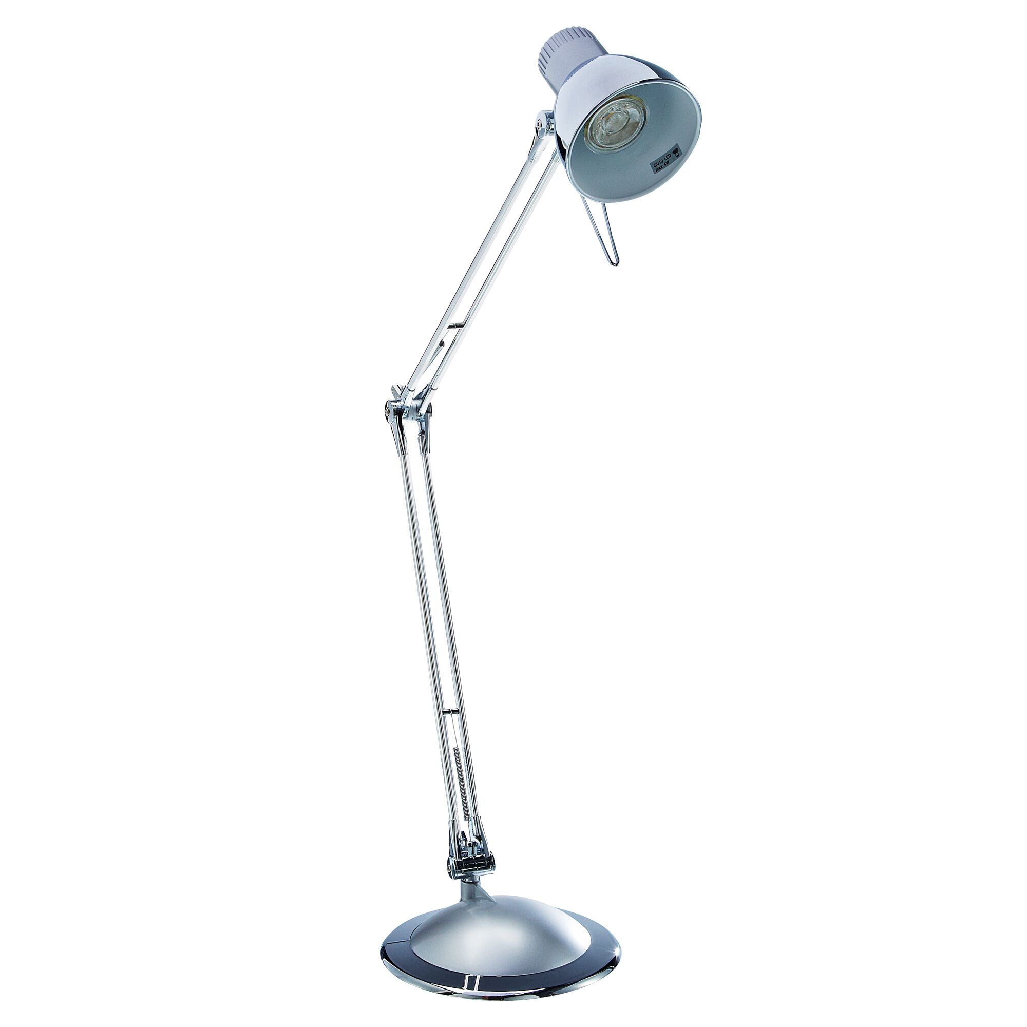 Silberne LED-Tischleuchte Plano