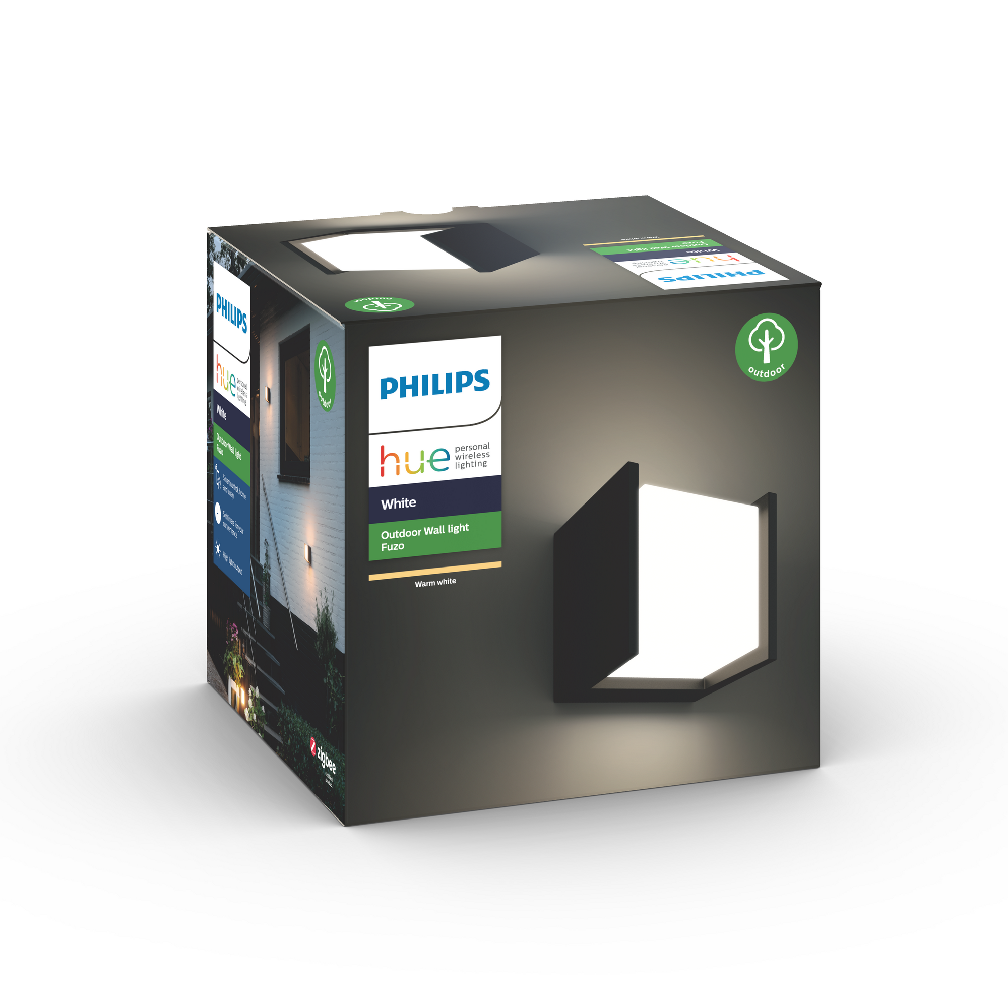 Philips Hue LED-Wandleuchte 'Hue White Fuzo' quadratisch, schwarz 1150 lm, Block