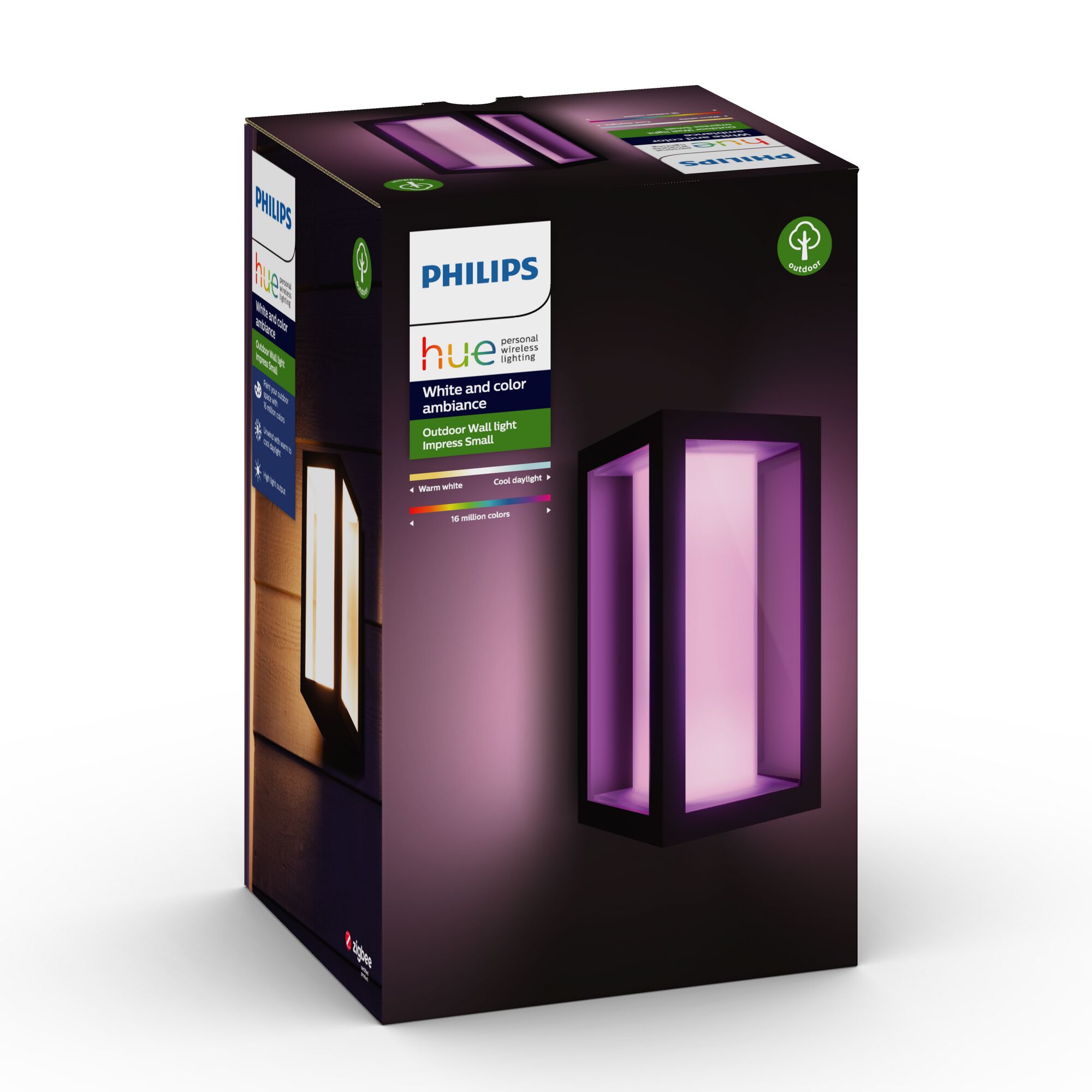 Philips Hue Impress kleine Außenwandleuchte in Verpackung