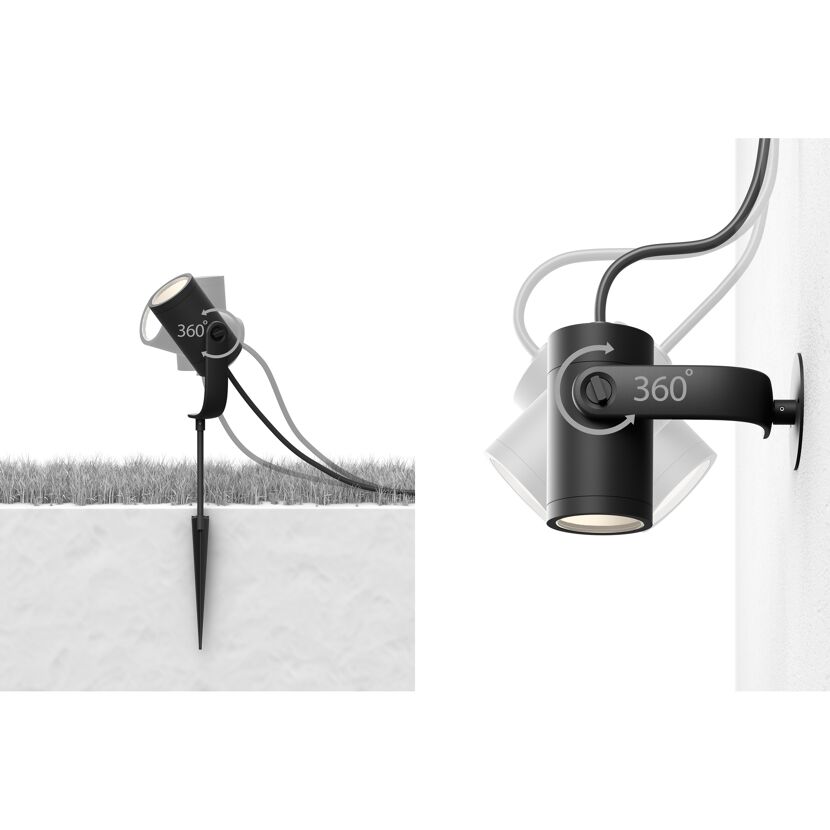 LED-Spot Basis-Set "Hue" Lily 1-flammig WACA schwarz  640 lm