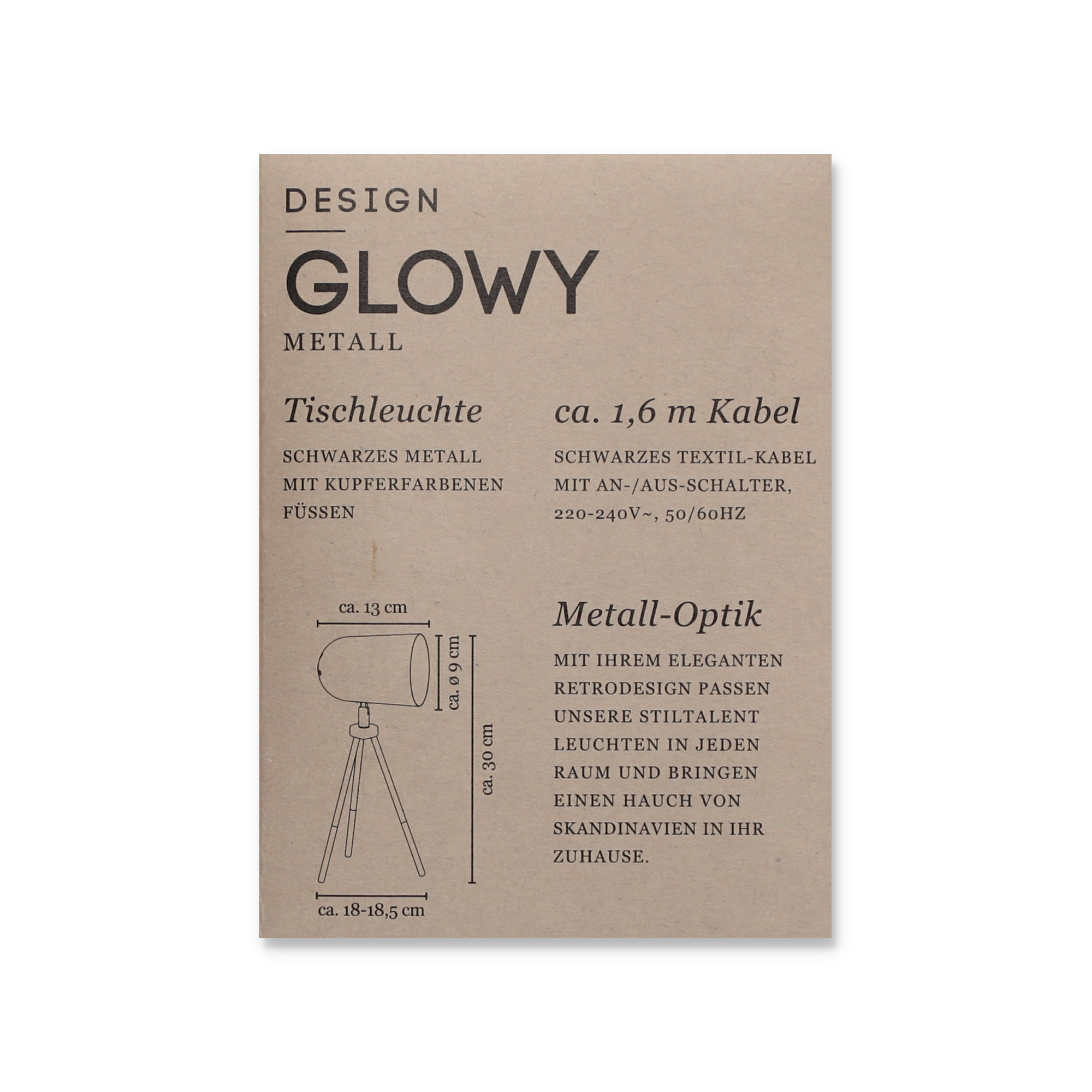 Stiltalent by toom® Tischleuchte 'Glowy' schwarz Ø 9 cm + product picture
