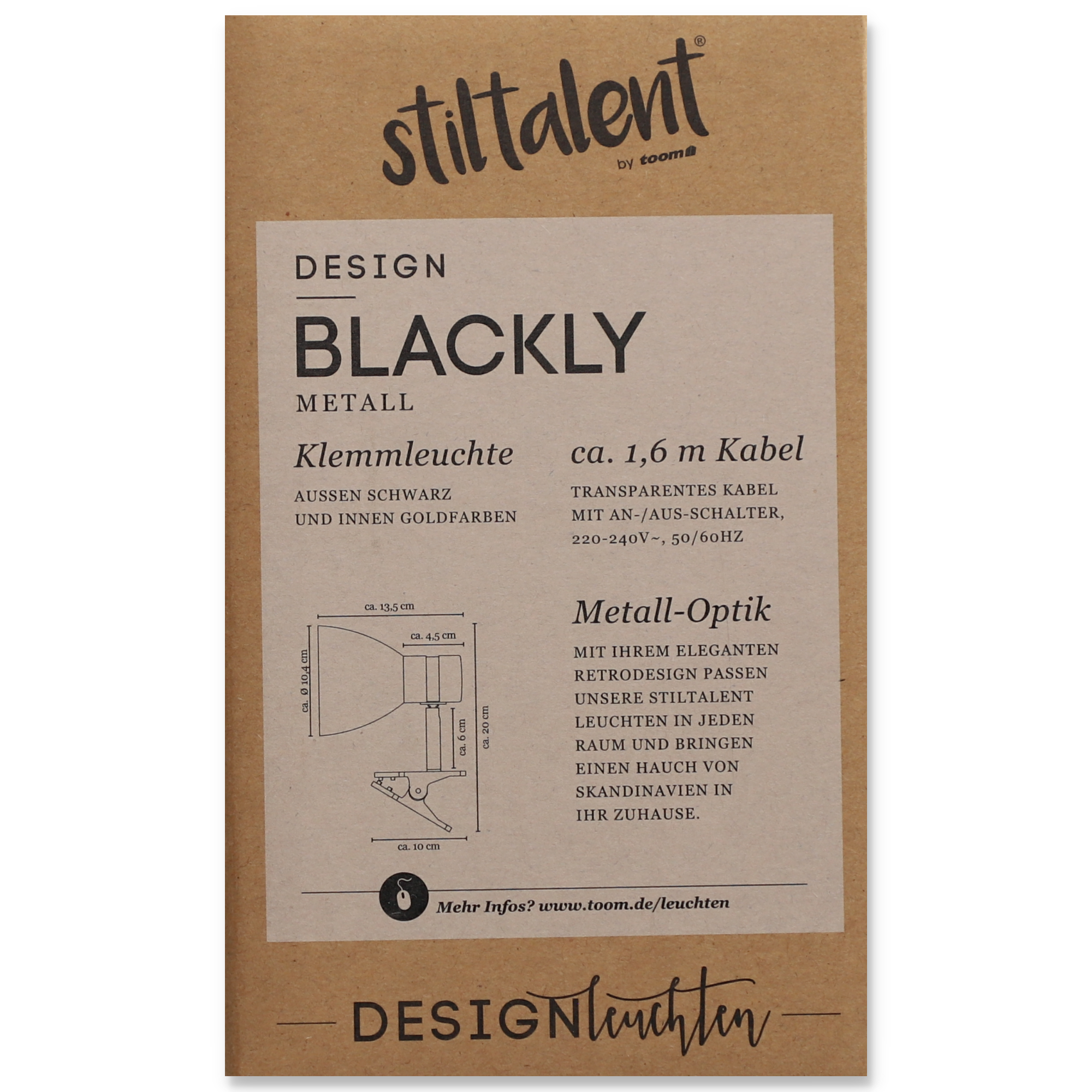 Stiltalent by toom® Tischleuchte 'Blackly' schwarz Ø 10,4 cm + product picture