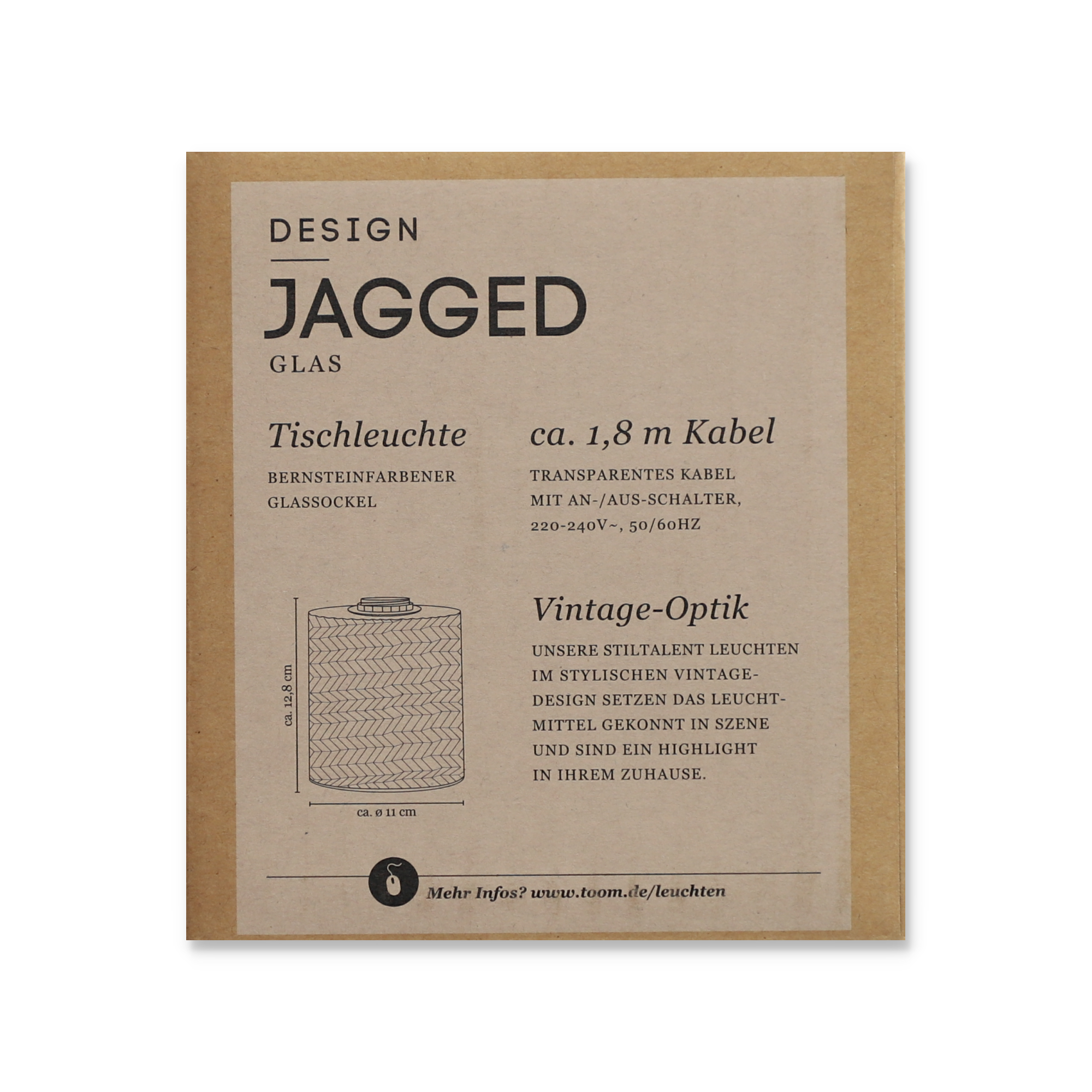 Stiltalent by toom® Tischleuchte 'Jagged' bernstein Ø 11 cm + product picture