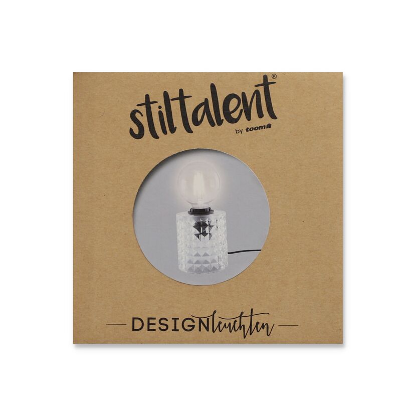 Stiltalent by toom® Tischleuchte 'Clear' transparent Ø 10,8 cm
