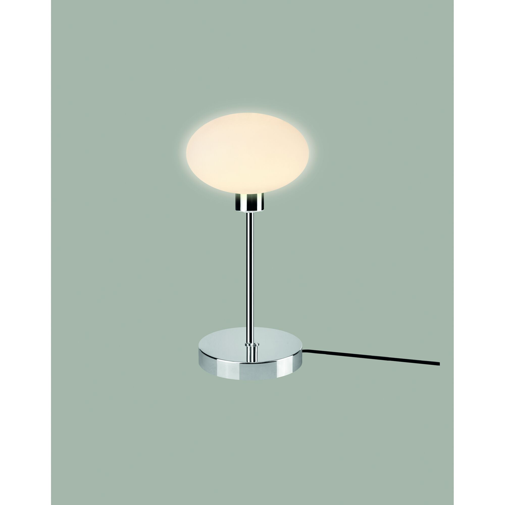 Moderne Tischleuchte mit rundem Lampenschirm