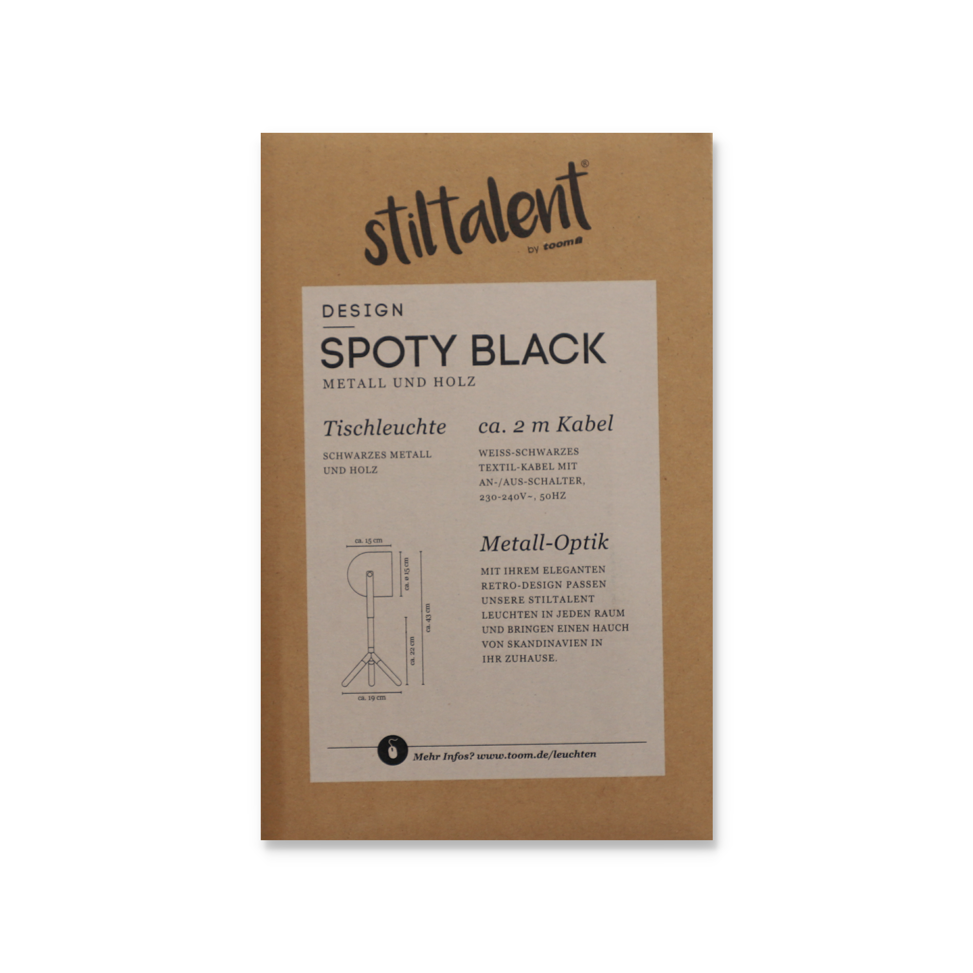 Stiltalent by toom® Tischleuchte 'Spoty Black' schwarz Ø 15 cm + product picture