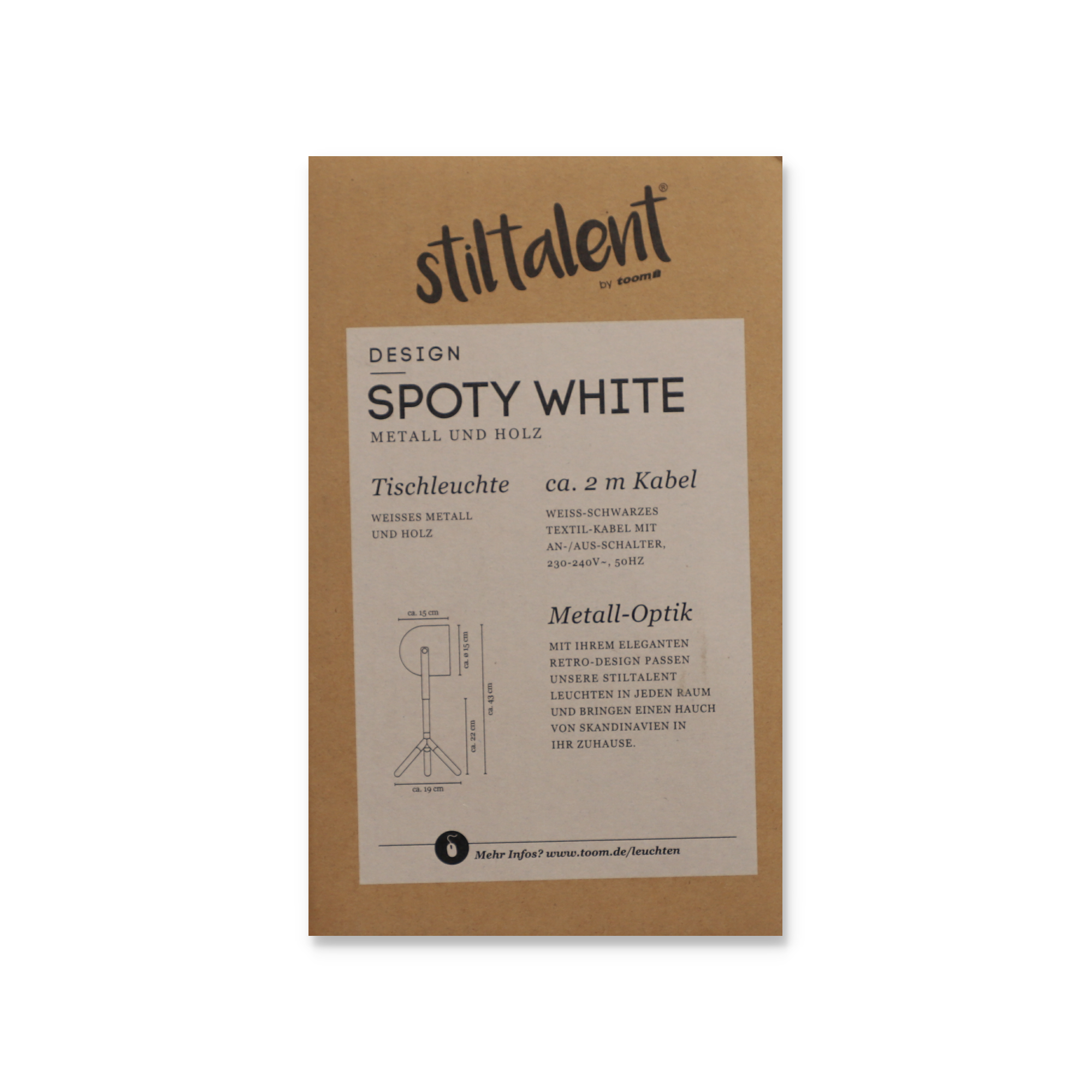 Stiltalent by toom® Tischleuchte 'Spoty White' weiß Ø 15 cm + product picture