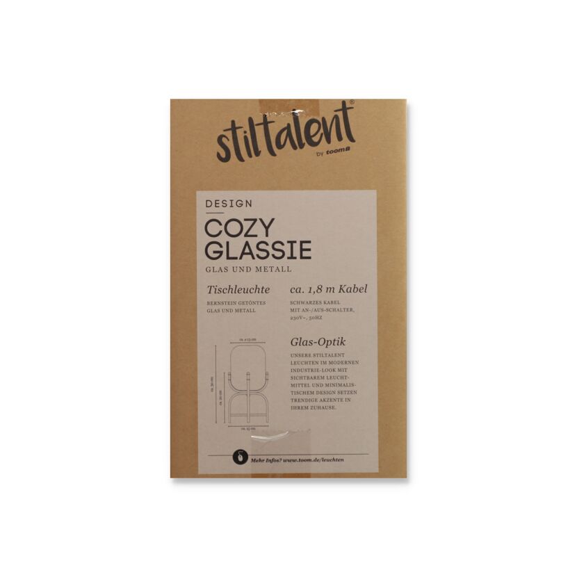 Stiltalent by toom® Tischleuchte 'Cozy Glassie' bernstein Ø 13 cm