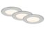 LED-Einbauleuchte 'Thin' chrom-matt 450 lm, 3er-Set, IP 44