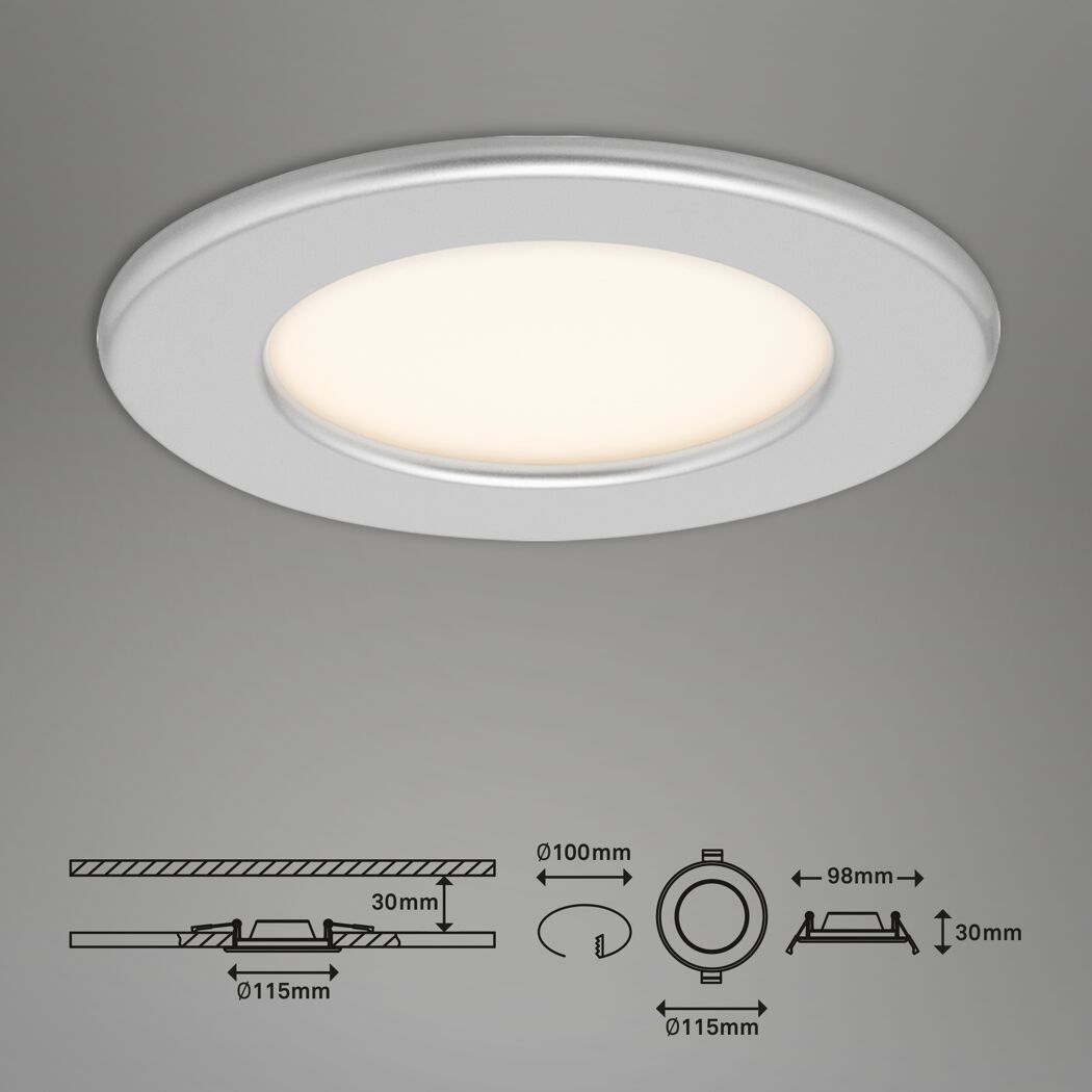 LED-Einbauleuchtenset 'Thin' 18 W 1950 lm warmweiß Ø 11,5 cm 3 Stück